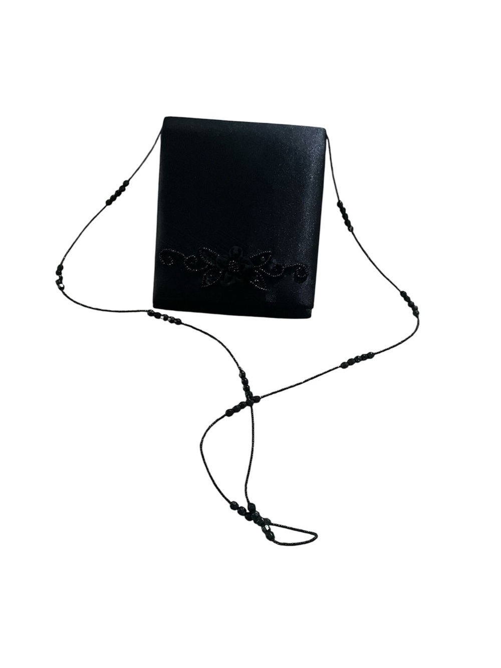 Jessica McClintock Black Beaded Mini Crossbody Bag